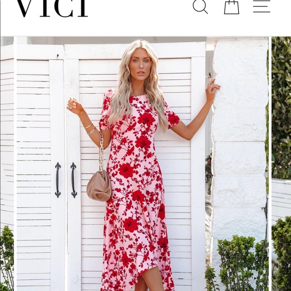 INTIMATE RETREAT FLORAL MIDI DRESS (Vici Dolls) - Picture 4 of 4